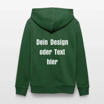 Stanley/Stella Unisex Bio-Hoodie DRUMMER - personalisierbare Vorder- und Rückseite - Flaschengrün