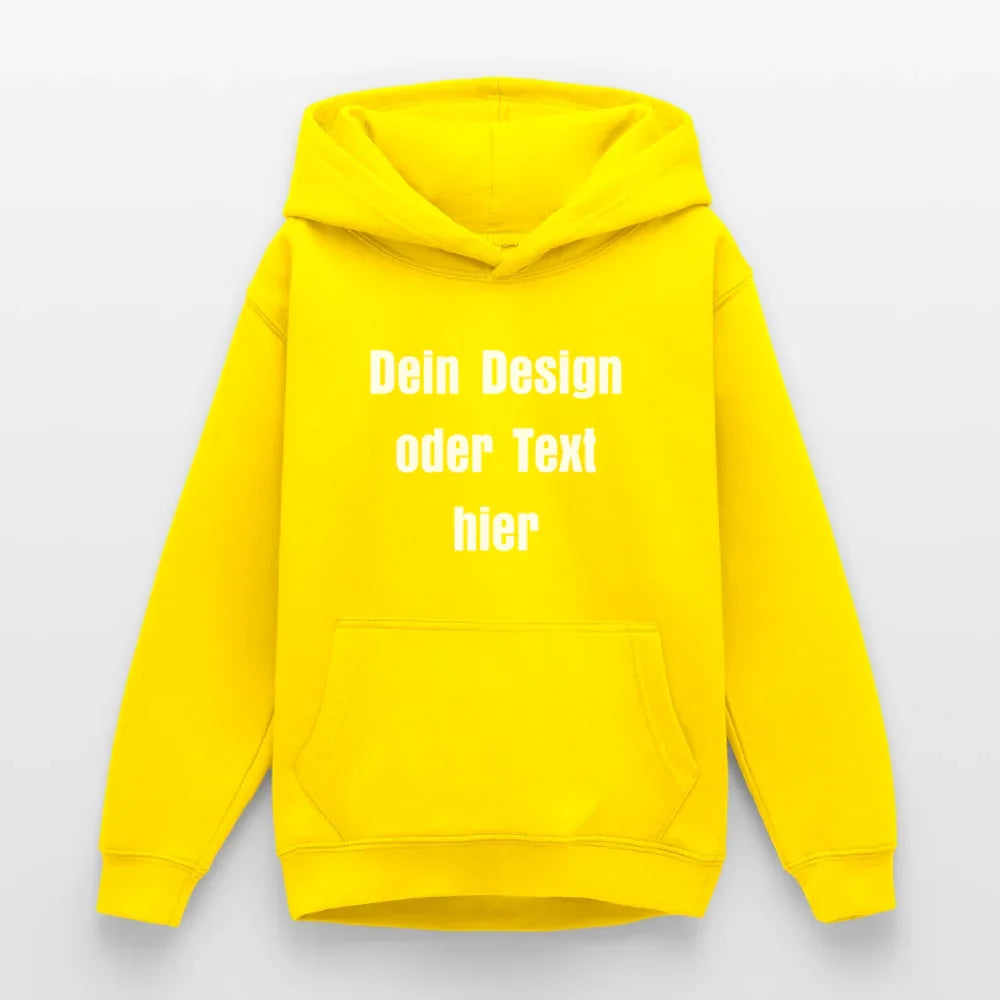 Teenager Hoodie - personalisierbare Vorder- und Rückseite - Gelb