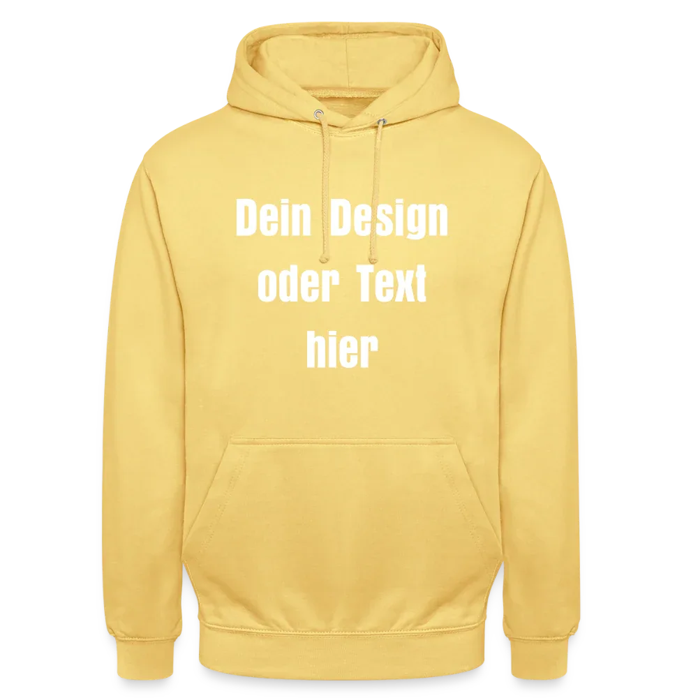 Unisex Hoodie - personalisierbare Vorder- und Rückseite - Zitronengelb