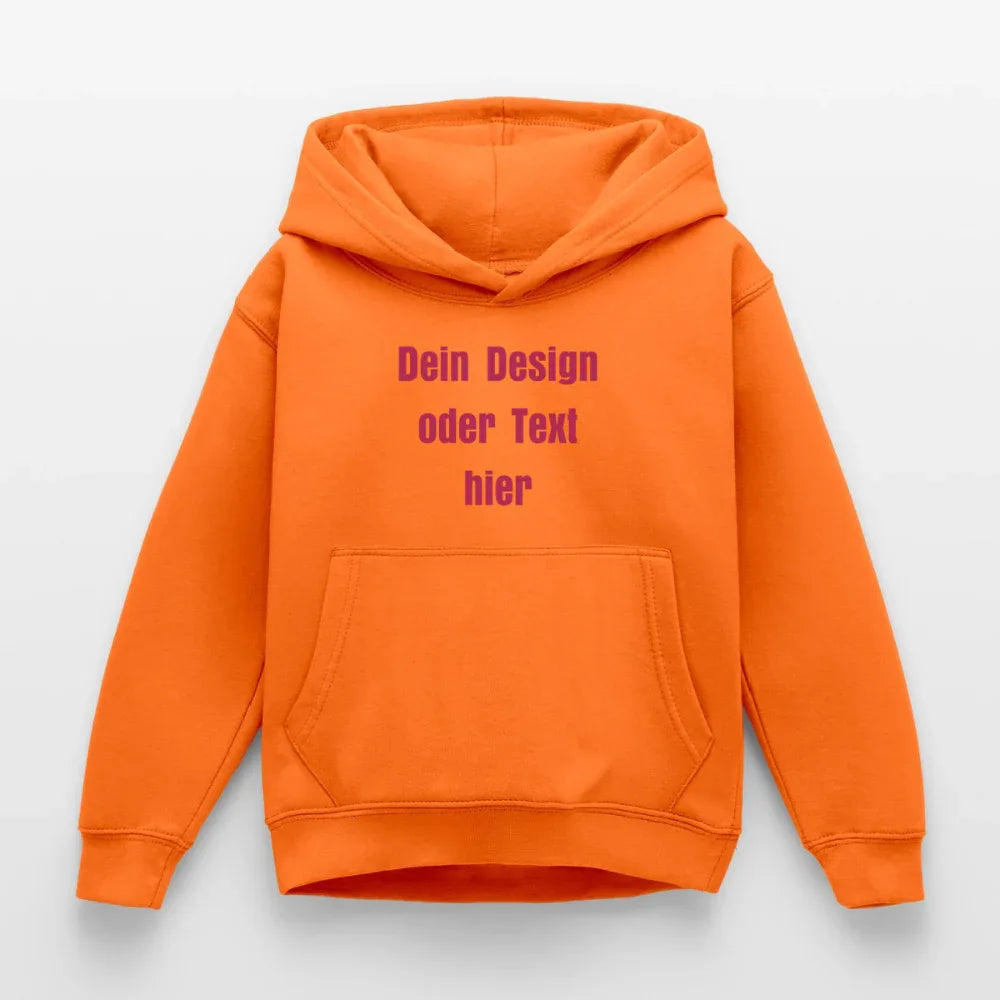 Kinder Hoodie - personalisierbare Vorder- und Rückseite - Orange
