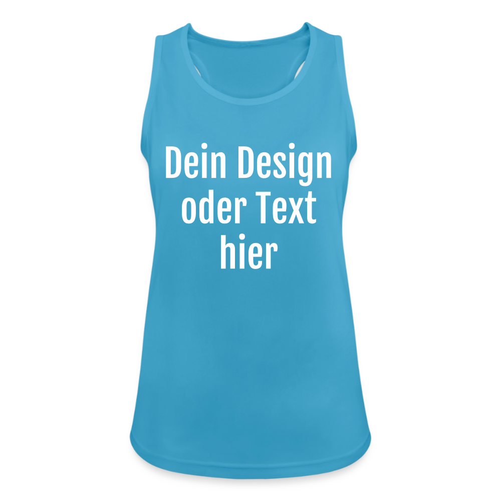 Funktionelles Frauen Tank Top atmungsaktiv - personalisierbar - Saphirblau