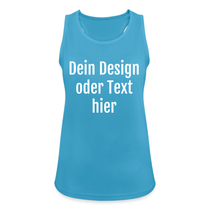 Funktionelles Frauen Tank Top atmungsaktiv - personalisierbar - Saphirblau