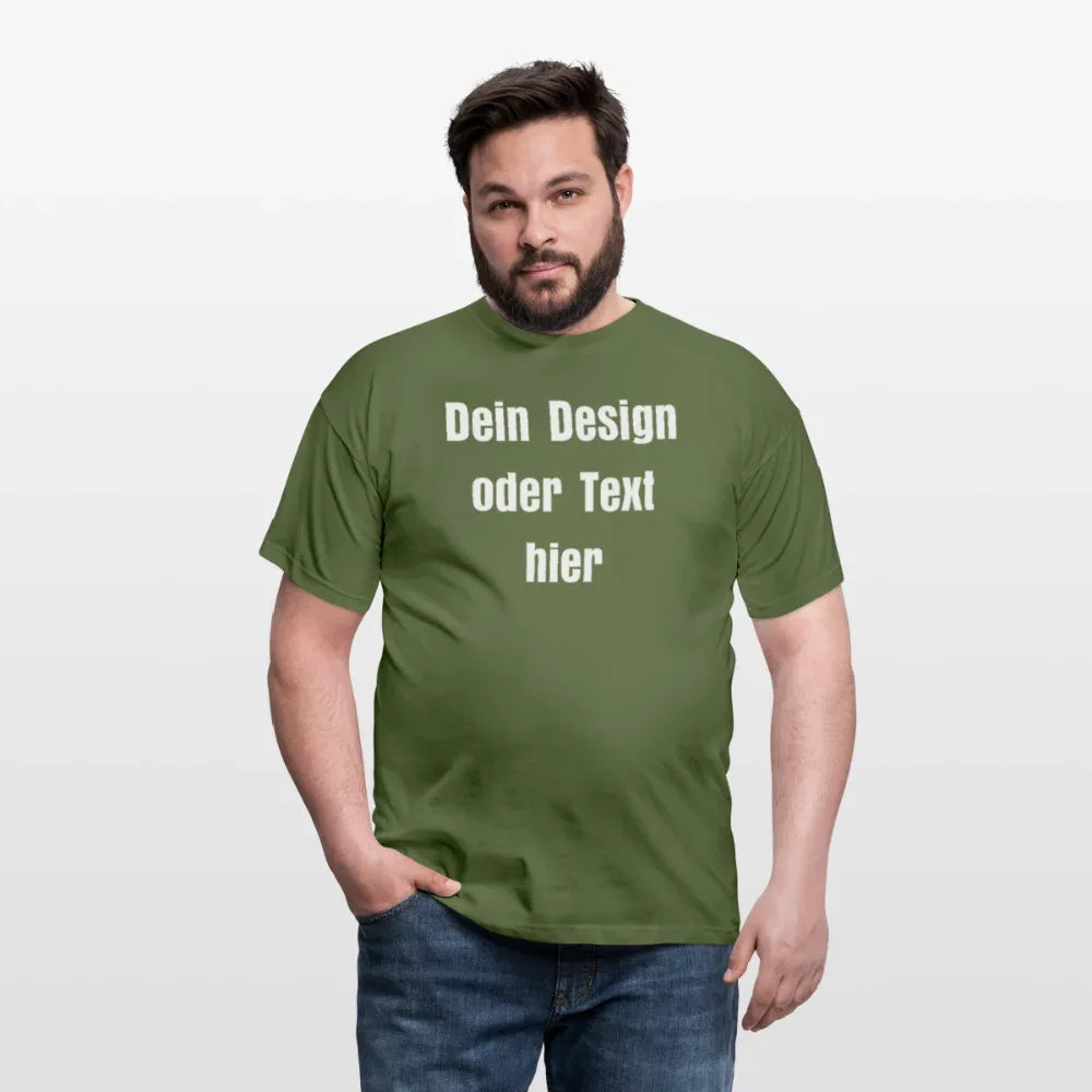 Männer T-Shirt - personalisierbare Vorder- und Rückseite - Militärgrün