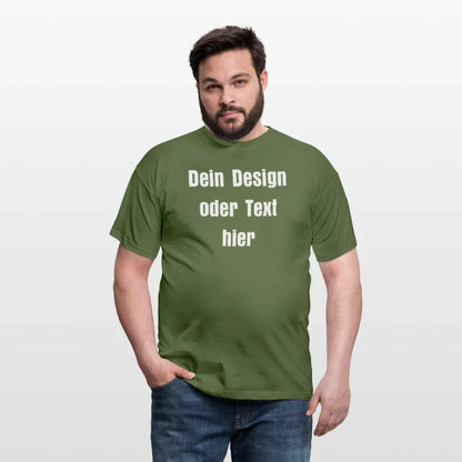 Männer T-Shirt - personalisierbare Vorder- und Rückseite - Militärgrün