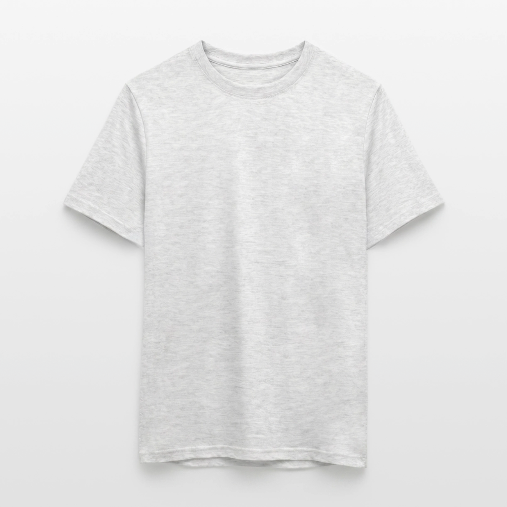 Männer T-Shirt - personalisierbare Vorder- und Rückseite - Grau meliert