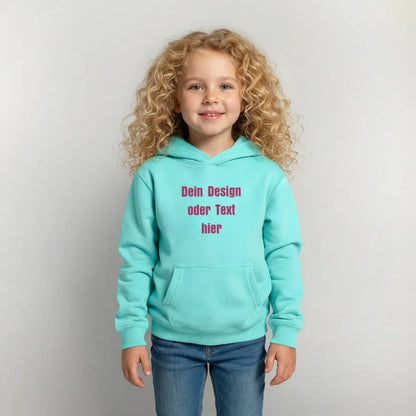 Kinder Hoodie - personalisierbare Vorder- und Rückseite - Pfefferminze