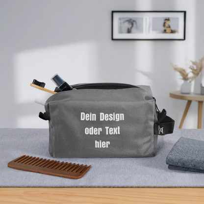 Recycelte Kulturtasche - personalisierbar - Anthrazit