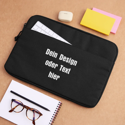 Laptoptasche passend für bis zu 15 Zoll Laptopgröße - personalisierbar - Schwarz