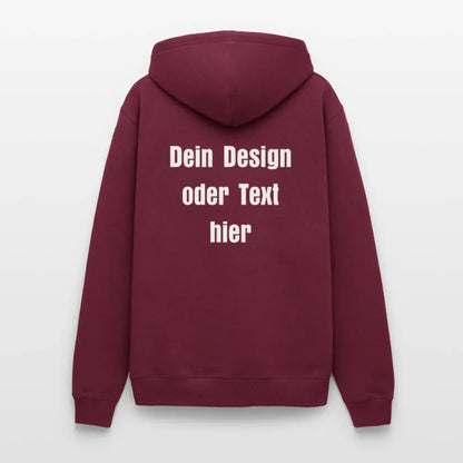 Männer Premium Hoodie - personalisierbare Vorder- und Rückseite - Burgunderrot