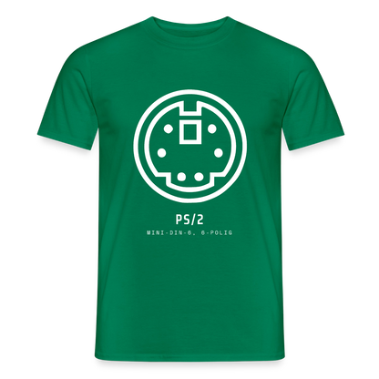 "PS/2, Mini-DIN-6" Motiv-T-Shirt für Männer, Farbe Kelly Green