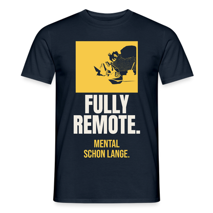 Fully remote Motiv-T-Shirt für Männer, Farbe Navy