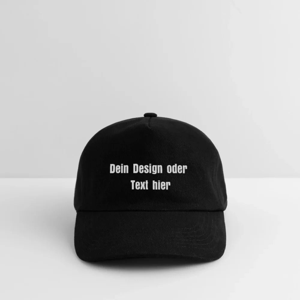 Kontrast Snapback Basecap für Kinder - personalisierbar - Schwarz