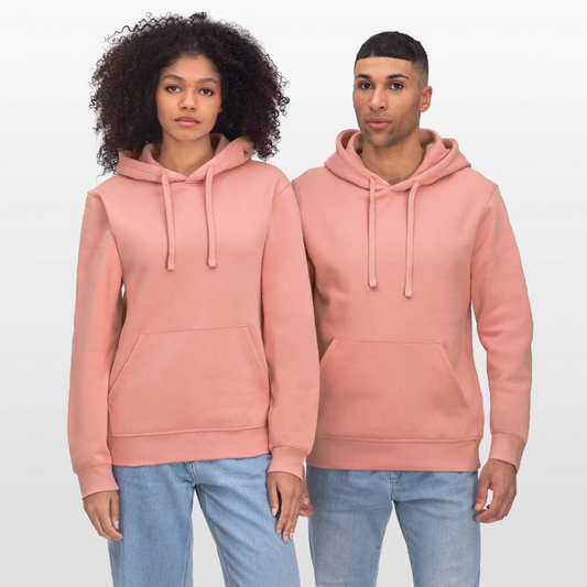 Stanley/Stella Unisex Bio-Hoodie DRUMMER - personalisierbare Vorder- und Rückseite - Altrosa