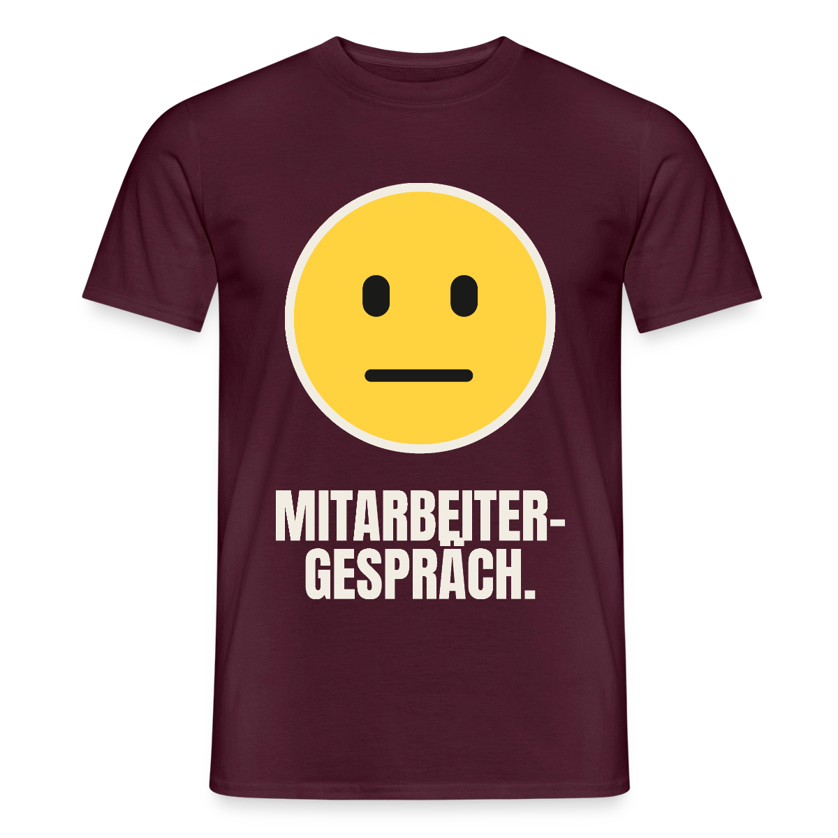 Mitarbeitergespräch. Motiv-T-Shirt für Männer, Farbe Ziegelrot