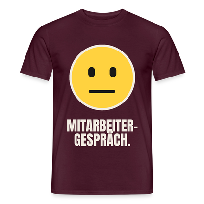 Mitarbeitergespräch. Motiv-T-Shirt für Männer, Farbe Ziegelrot