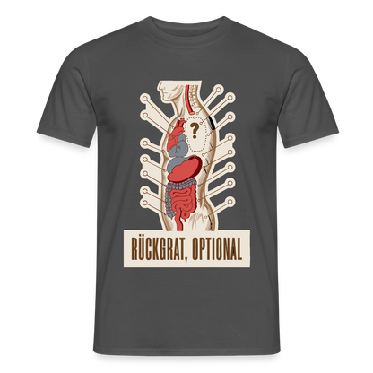 Rückgrat, optional. Anatomie-Motiv Motiv-T-Shirt für Männer, Farbe Anthrazit