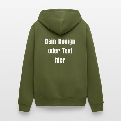 Männer Premium Kapuzenjacke - personalisierbare Vorder- und Rückseite - Khaki