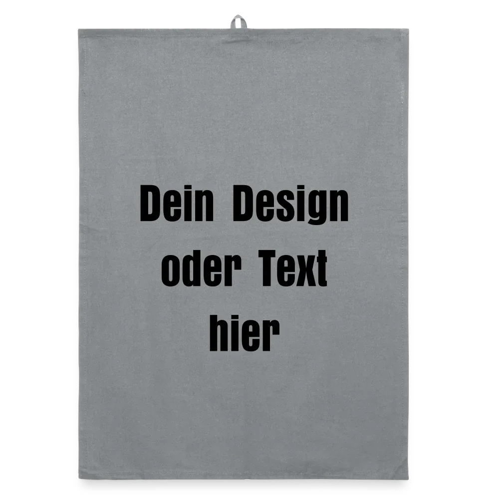 Organic Geschirrtuch 100% Baumwolle - personalisierbar - Grau