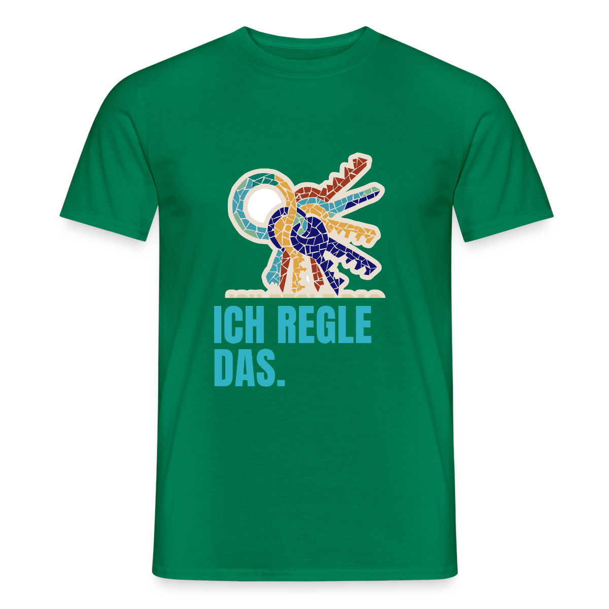 Ich regle das. Mosaik-Motiv Motiv-T-Shirt für Männer, Farbe Kelly Green