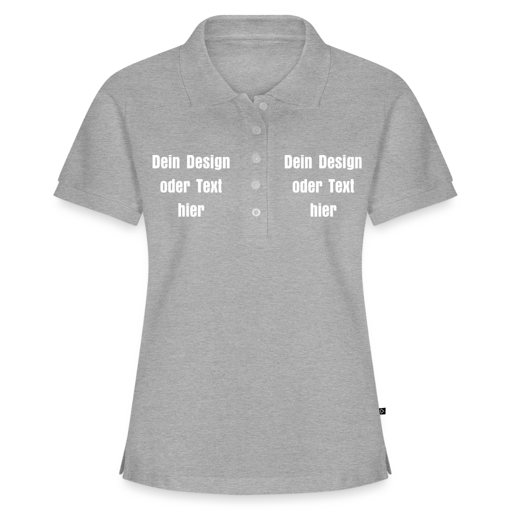 Frauen Premium Bio Polo Shirt - personalisierbar - Grau meliert