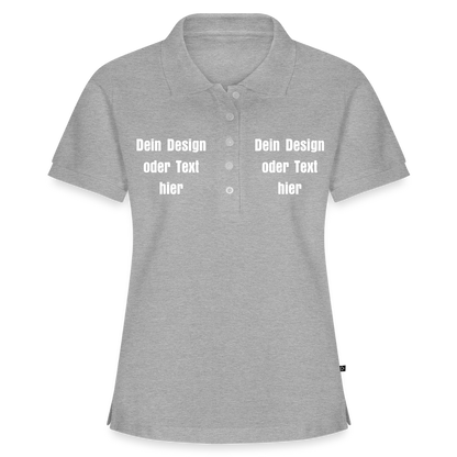 Frauen Premium Bio Polo Shirt - personalisierbar - Grau meliert