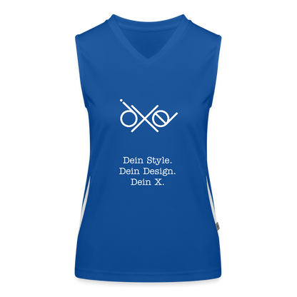 Funktionelles Kontrast-Tank Top für Frauen - personalisierbare Vorder- und Rückseite - Royal/Weiß