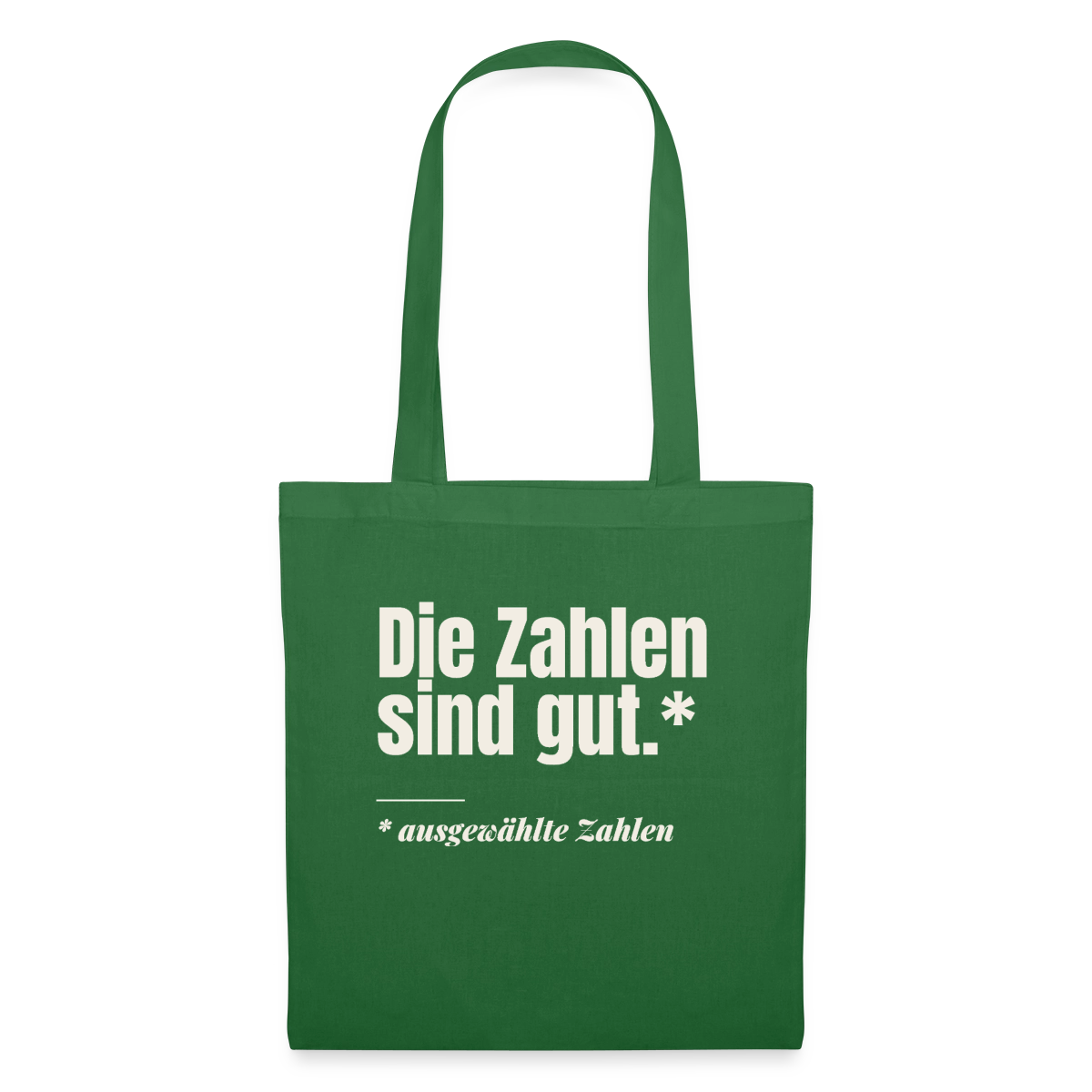 Die Zahlen sind gut. Ausgewählte Zahlen. Stoffbeutel, Farbe Fichte