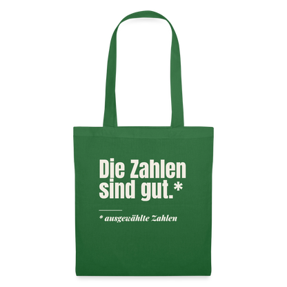 Die Zahlen sind gut. Ausgewählte Zahlen. Stoffbeutel, Farbe Fichte