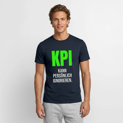 "KPI kann persönlich ignorieren." Motiv-T-Shirt für Männer, Farbe Navy