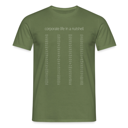 "Corporate life" - Motiv-T-Shirt für Männer - Militärgrün
