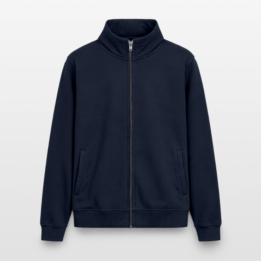 Pullover mit Zip-Kragen für Sie und Ihn (Unisex) - personalisierbare Vorder- und Rückseite - Navy