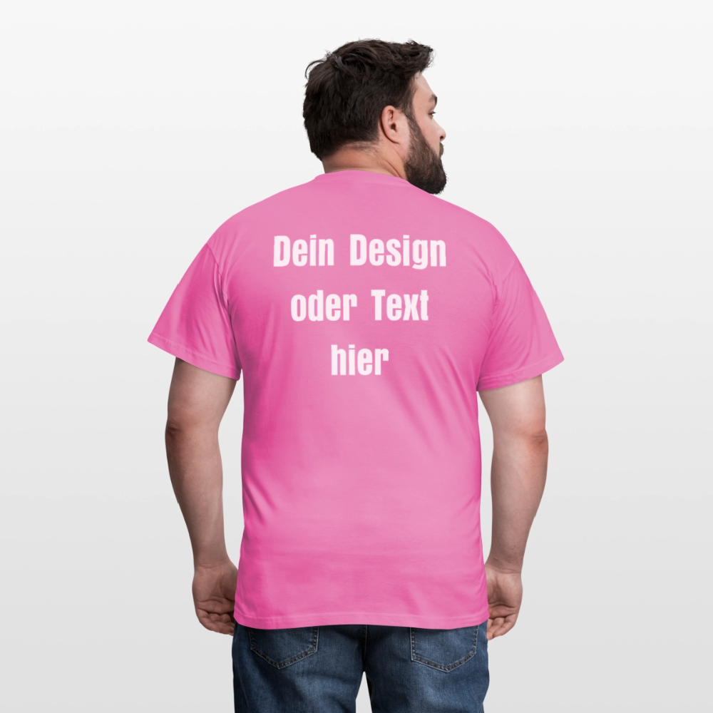 Männer T-Shirt - personalisierbare Vorder- und Rückseite - Pink