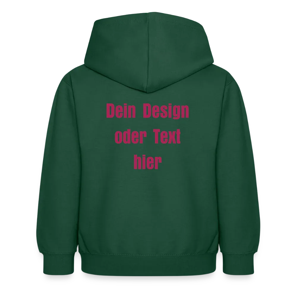 Kinder Hoodie - personalisierbare Vorder- und Rückseite - Flaschengrün