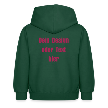 Kinder Hoodie - personalisierbare Vorder- und Rückseite - Flaschengrün