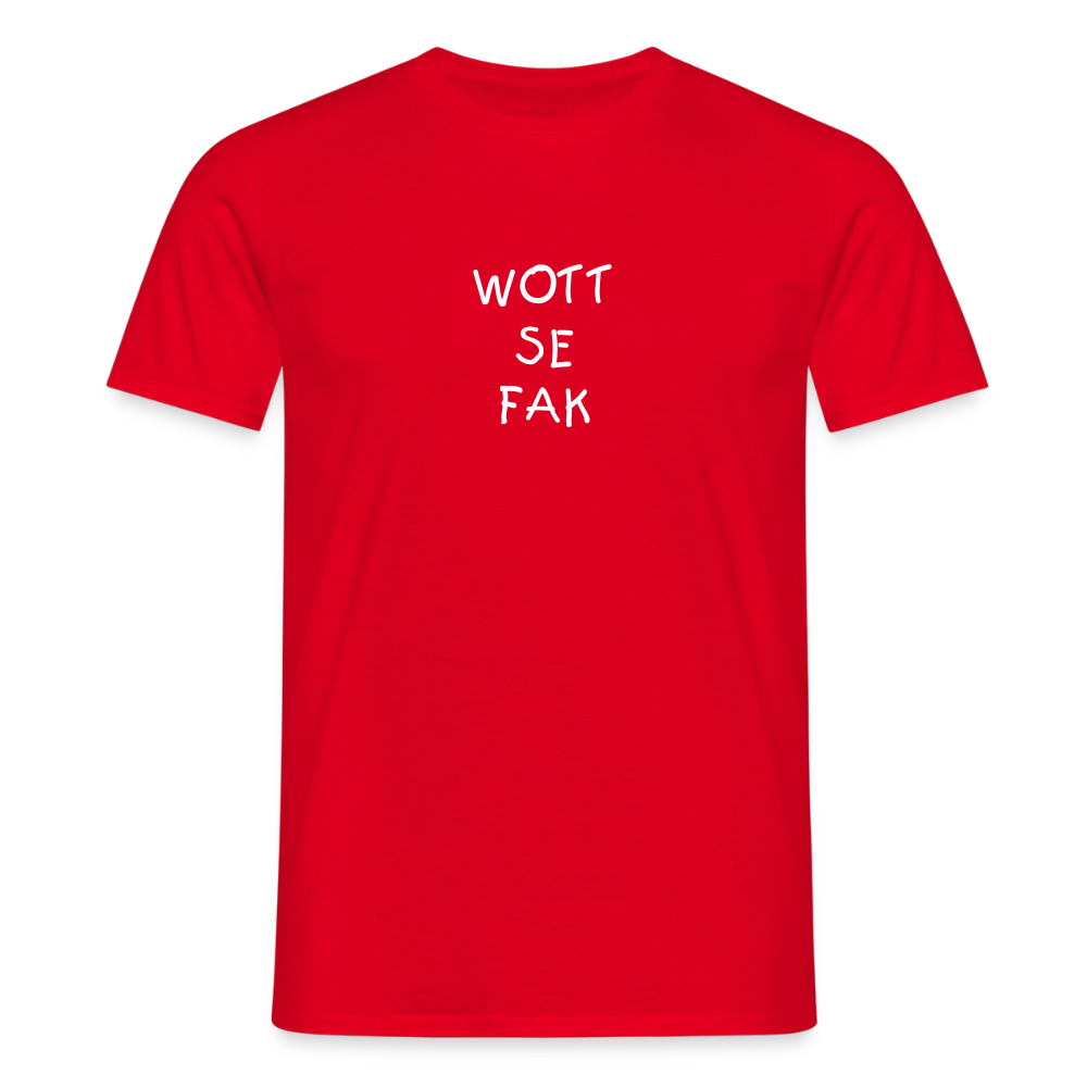 "WOTT SE FAK" Motiv-T-Shirt für Männer - Rot