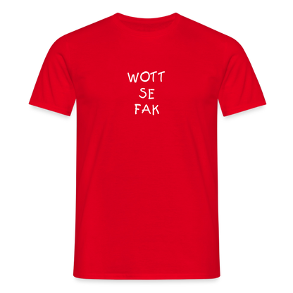 "WOTT SE FAK" Motiv-T-Shirt für Männer - Rot