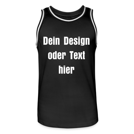 Männer Basketball-Trikot - personalisierbar - Schwarz/Weiß
