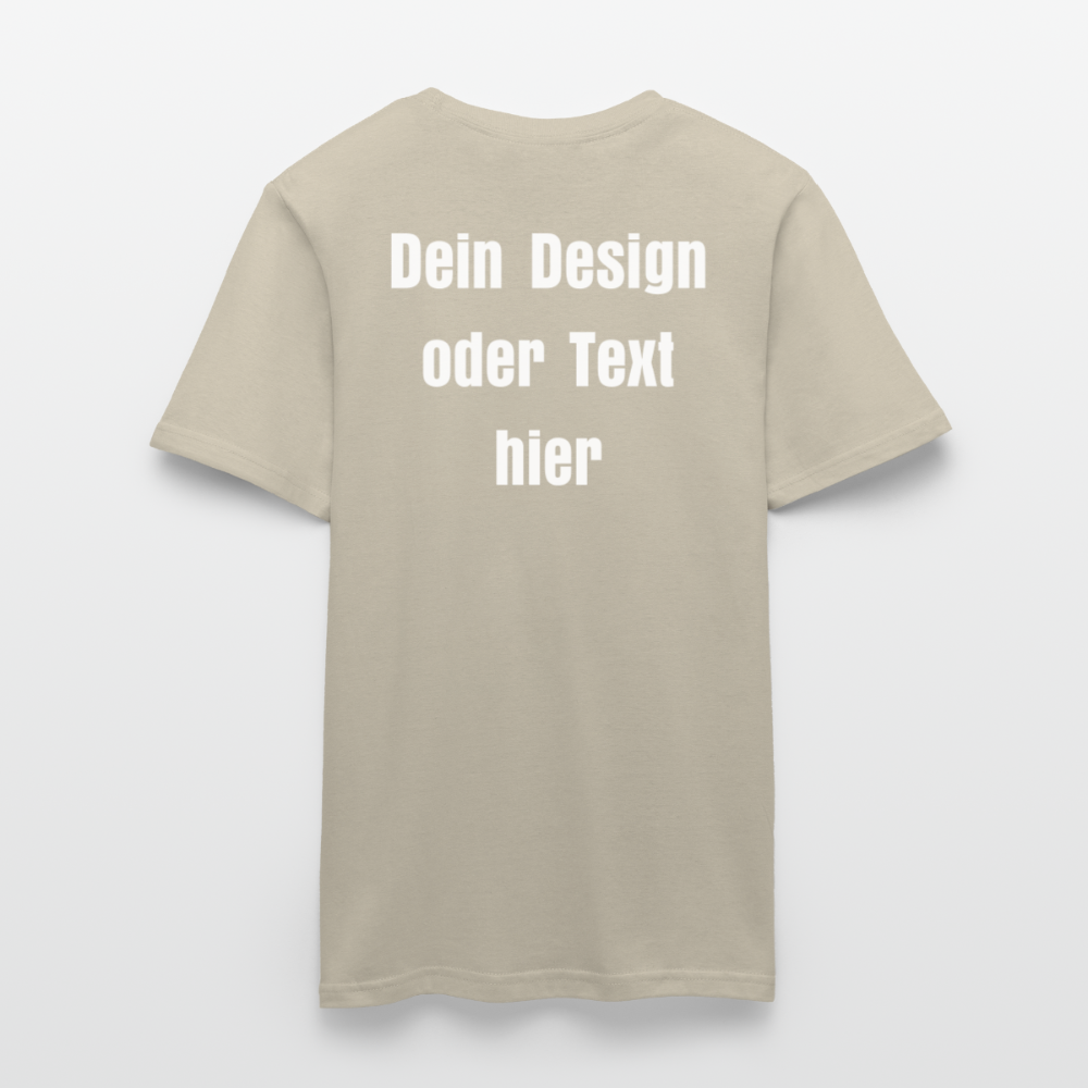 Männer T-Shirt - personalisierbare Vorder- und Rückseite - Sandbeige