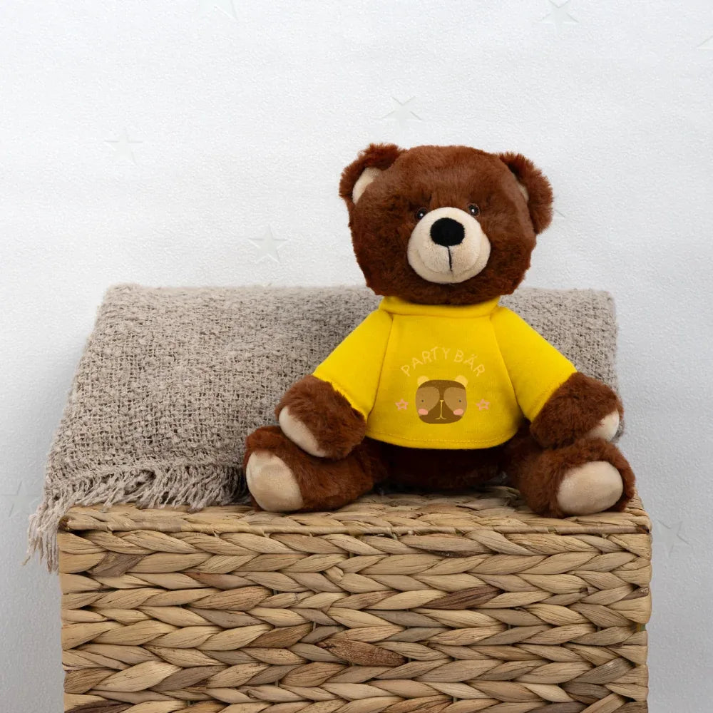 MiniFeet® RecycelBär® Braun - personalisierbar - Sonnengelb