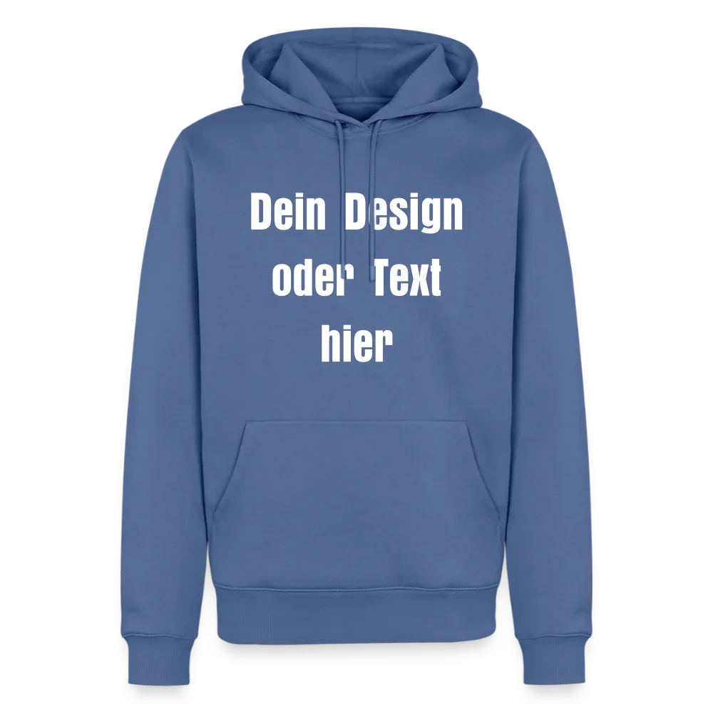 Männer Premium Hoodie - personalisierbare Vorder- und Rückseite - Taubenblau
