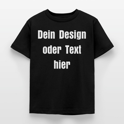 Kinder T-Shirt - personalisierbare Vorder- und Rückseite - Schwarz