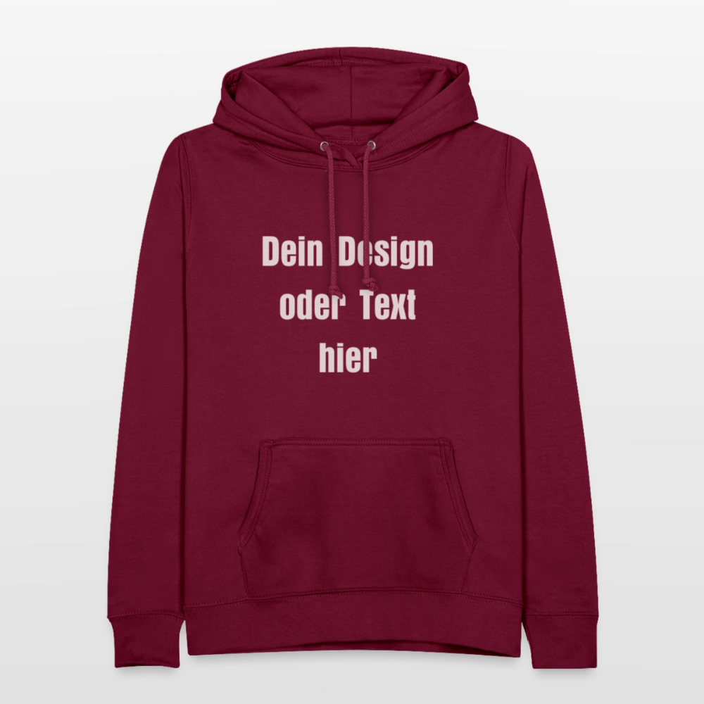 Frauen Hoodie - personalisierbare Vorder- und Rückseite - Bordeaux