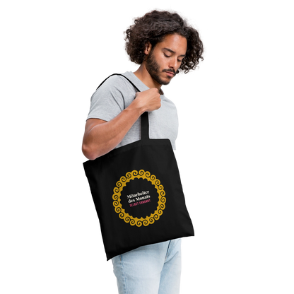 "Mitarbeiter des Monats, selbst ernannt. Gold-Motiv" Stoffbeutel, Farbe Schwarz