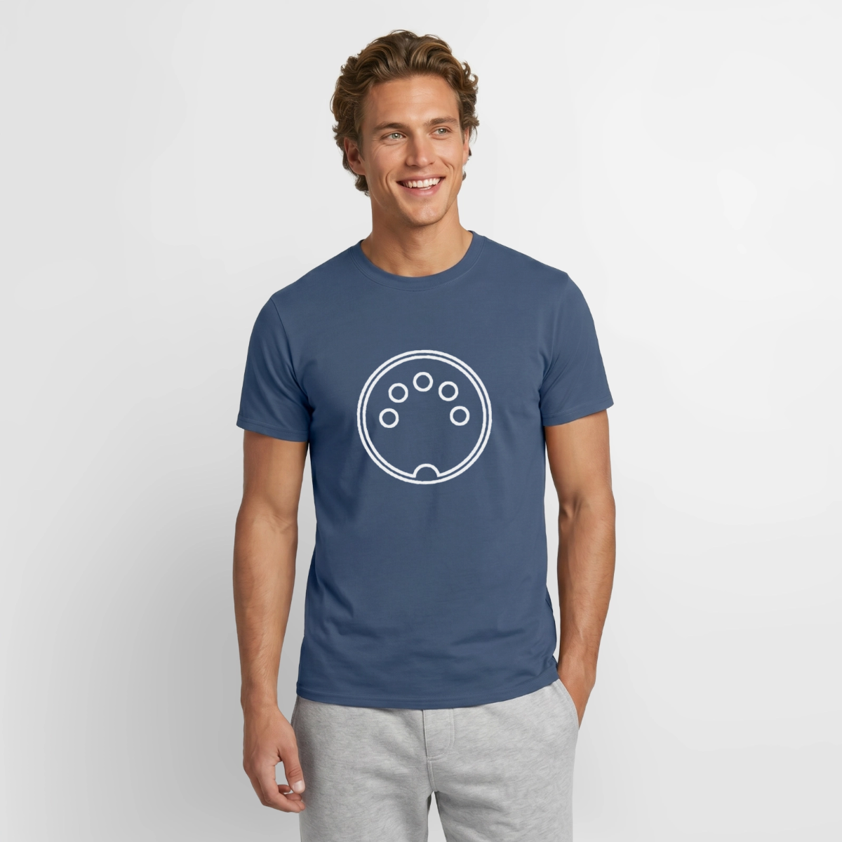 "DIN 41524" Motiv-T-Shirt für Männer, Farbe Dunkles Denimblau