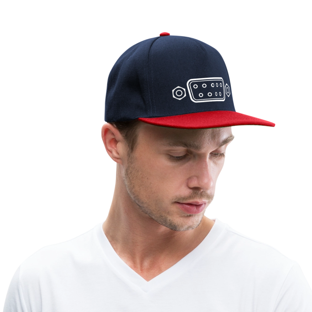 DB-9 RS-232 Retro Snapback Cap - Navy/Rot