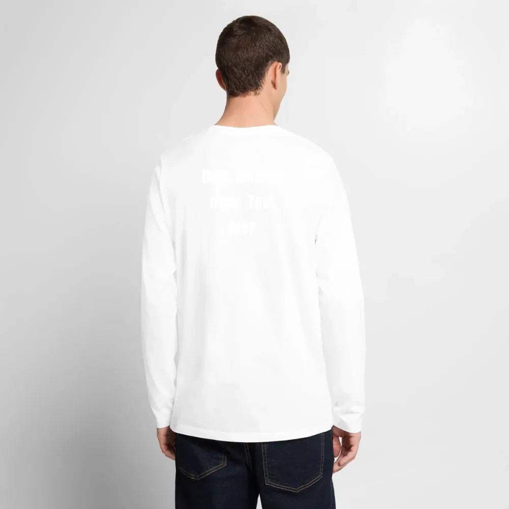 Männer Premium Bio Langarmshirt - personalisierbare Vorder- und Rückseite - Weiß
