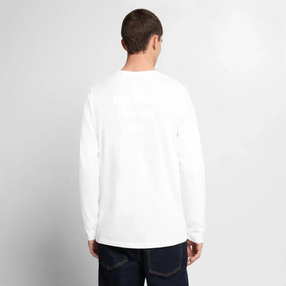 Männer Premium Bio Langarmshirt - personalisierbare Vorder- und Rückseite - Weiß