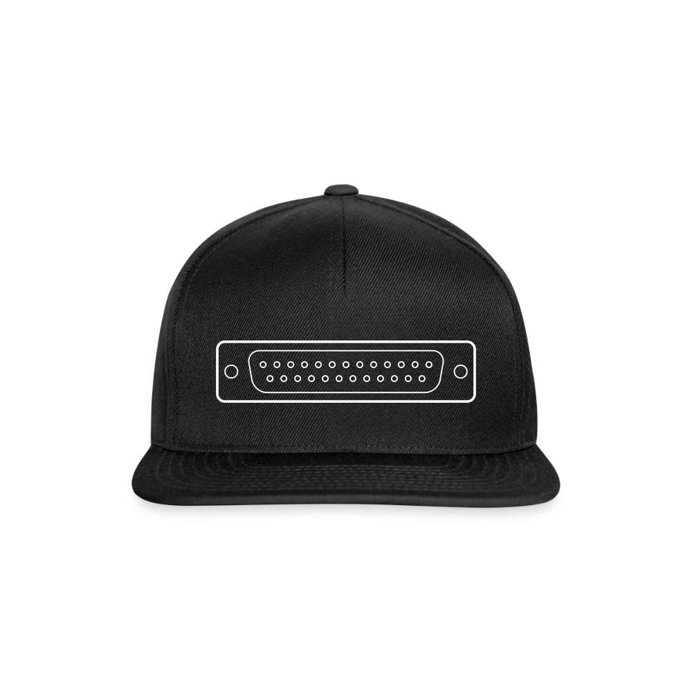 DB-25 LPT1 Retro Snapback Cap - Schwarz/Schwarz