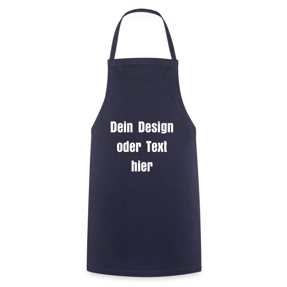 Kochschürze 100 % Baumwolle - personalisierbar - Navy