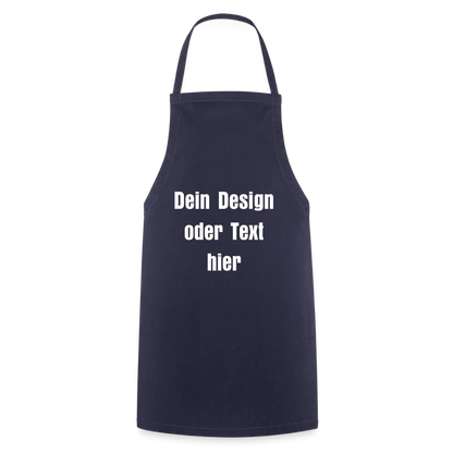 Kochschürze 100 % Baumwolle - personalisierbar - Navy